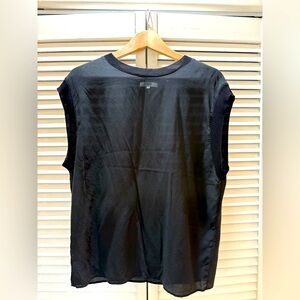 Vince Black Sleeveless Silk Shirt